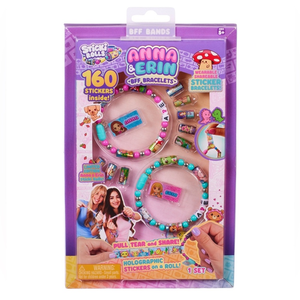 Anna & Erin Stickii BFF Bracelet Set with Stickers